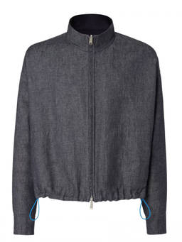 Fendi - Blue Textured Reversible Jacket
