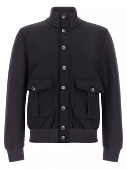 Herno - Dark Blue Solid Regular Jacket