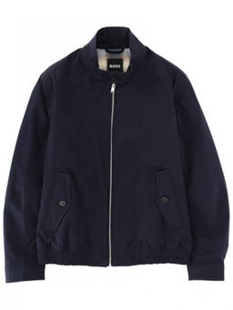 Boss - Dark Blue Solid Band Collar Jacket