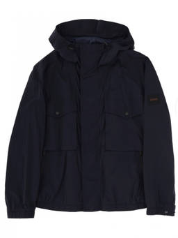 Boss - Dark Blue Solid Hood Jacket