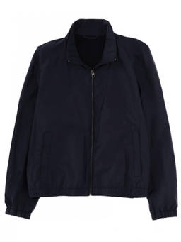 Boss - Dark Blue Solid Mock Collar Jacket