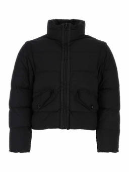 Ten C - Black Nylon Austral Genuine Leather Jacket