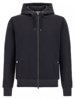 Herno - Navy Blue Zip Up Hood Jacket