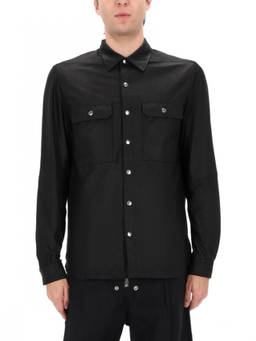 Rick Owens - Black Solid Shirt Collar Jacket