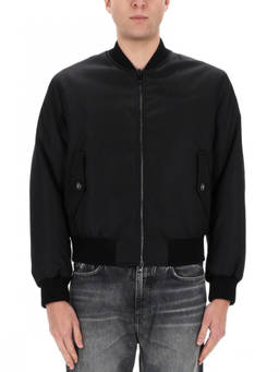 Versace - Black Solid Mock Collar Jacket
