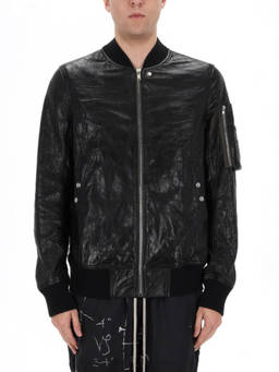 Rick Owens - Black Textured Round Neck Jacket