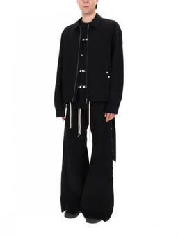 Rick Owens - Black Solid Shirt Collar Jacket