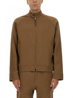 Moschino - Brown Solid Mandarin Collar Jacket