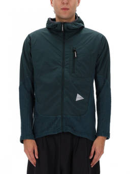 And Wander - Green Color Block Hood Jacket