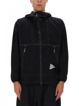 And Wander - Black Solid Hood Jacket