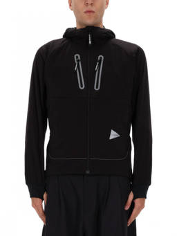 And Wander - Black Solid Hood Jacket