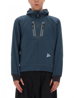 And Wander - Blue Solid Hood Jacket