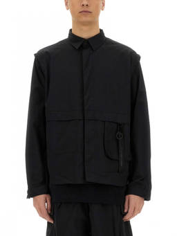 ALPHA INDUSTRIES - Black Solid Shirt Collar Jacket