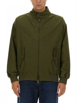 Baracuta - Green Solid Band Collar Jacket
