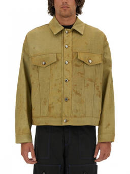 MSGM - Brown Printed Shirt Collar Jacket