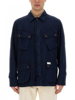 Fay - Navy Blue Solid Shirt Collar Jacket