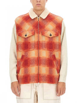 Isabel Marant - Orange Plaid Shirt Collar Jacket