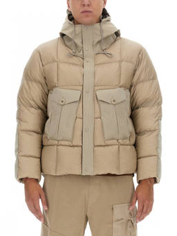 Ten C - Grey Quilted Hood Jacket