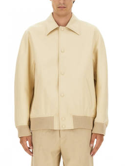 Lanvin - Beige Solid Shirt Collar Jacket