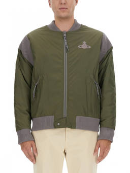 Vivienne Westwood - Green Logo Band Collar Jacket