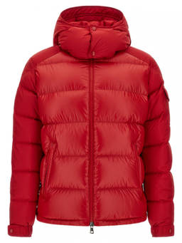 Moncler - Red Quilted Hooded Jacket