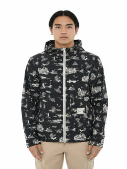 Woolrich - Dark Blue Printed Hood Jacket