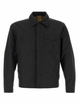 Ten C - Black Nylon Blend Bonded Shirt
