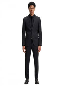 Boss - Black Solid Notched Lapel Jacket