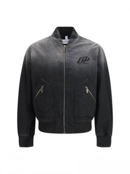 OFF-WHITE - Black Logo Bomber Jacket