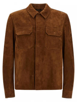 Tom Ford - Brown Textured Shirt Collar Jacket