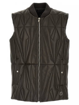 Rick Owens - Brown Geometric Mock Collar Vest