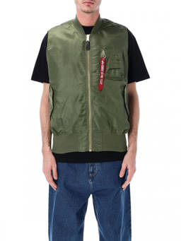 ALPHA INDUSTRIES - Olive Green Sleeveless Jacket