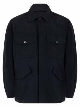 Burberry - Blue Solid Shirt Collar Jacket