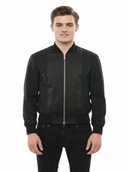 Dsquared2 - Black Solid Mandarin Collar Jacket
