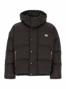 Dolce&Gabbana - Grey Hooded Puffer Jacket