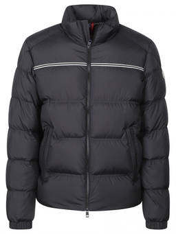 Moncler - Black Stand Collar Logo Puffer Jacket
