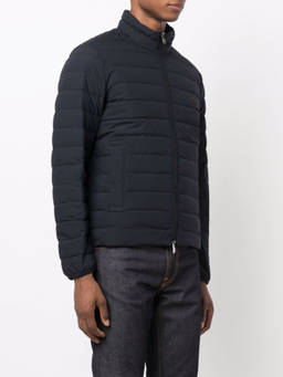 EMPORIO ARMANI - Logo Nylon Genuine Leather Jacket
