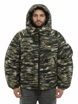 Diesel - Green Camo Hood Jacket