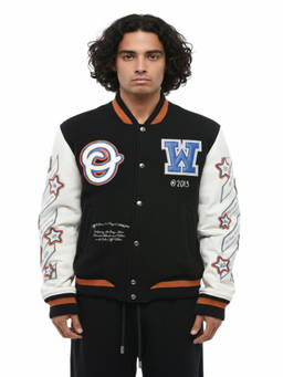 OFF-WHITE - Black Oversized Bomber Jacket