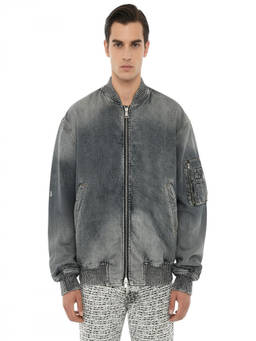 Diesel - Blue Distressed Bomber Jacket
