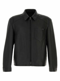 PRADA - Black Regular Textured Jacket
