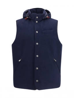 Brunello Cucinelli - Navy Blue Sleeveless Jacket