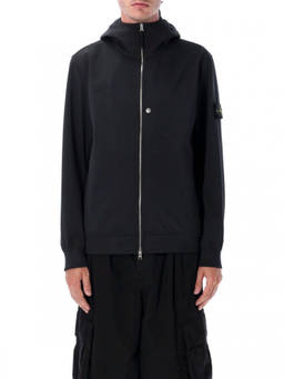 Stone Island - Black Hooded Zip-Front Jacket