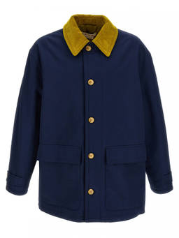 Marni - Blue Cotton Gabardine Parka