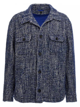 Etro - Blue Chevron Wool Shacket