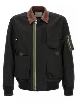 Sacai - Black Relaxed Bomber Jacket