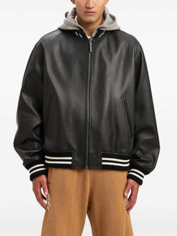 Palm Angels - Black Curved-Logo Bomber Jacket