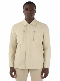 Corneliani - Beige Shirt Collar Jacket
