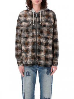 Palm Angels - Grey Check-Pattern Shirt Jacket
