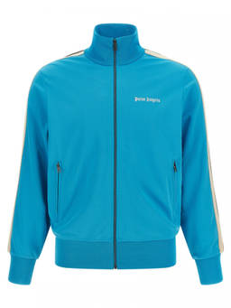 Palm Angels - Light Blue Logo Mock Collar Jacket